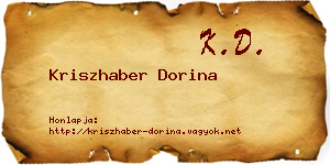 Kriszhaber Dorina névjegykártya